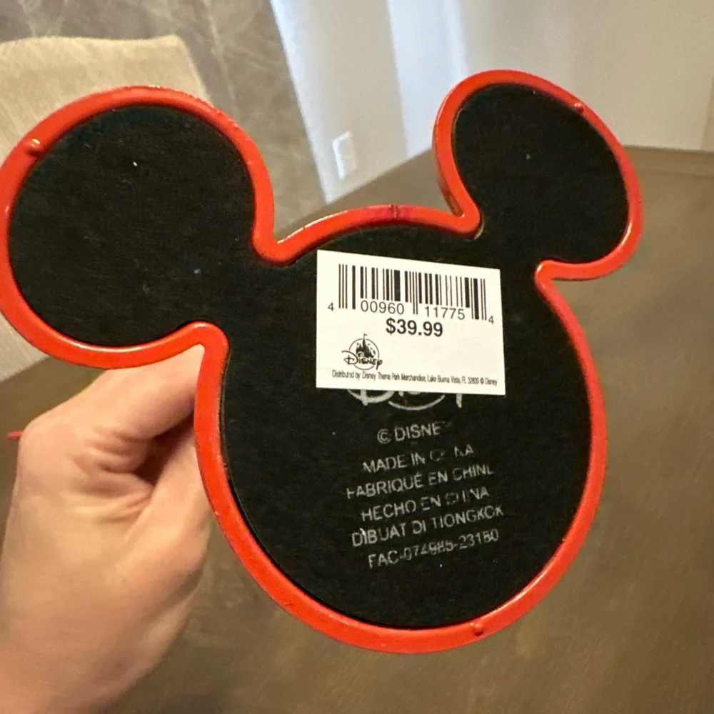 NWT Disney‎ Parks Mickey Mouse Red Metal Ornament Stand